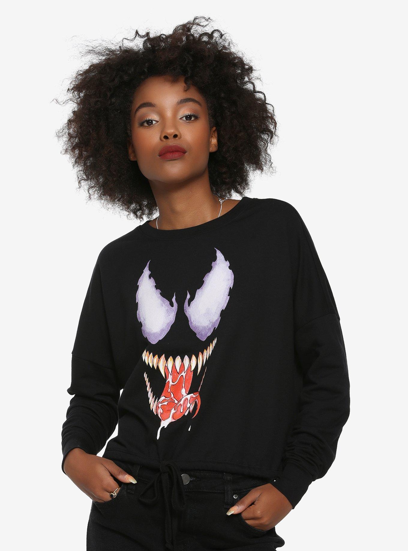 Her Universe Marvel Venom Cinch Pullover, BLACK, hi-res