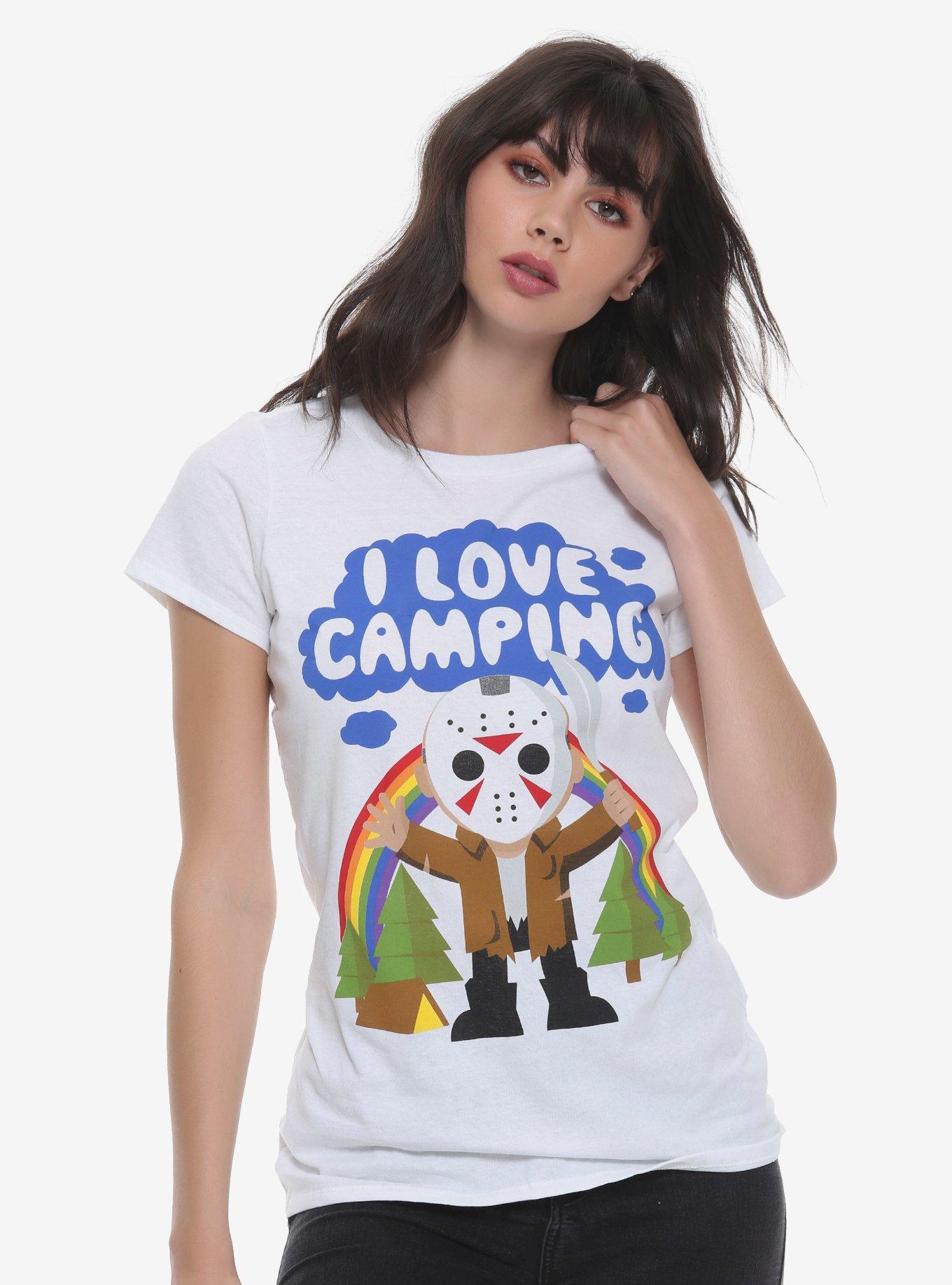 Friday The 13th Chibi Jason I Love Camping Girls T-Shirt, MULTI, hi-res