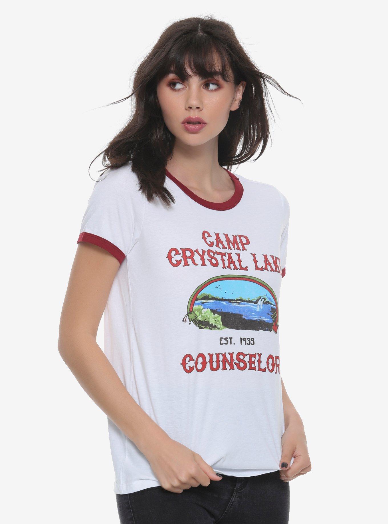 Friday The 13th Topic Counselor Crystal Girls T-Shirt | Lake Hot Ringer Camp