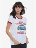Friday The 13th Camp Crystal Lake Counselor Girls Ringer T-Shirt, RED, hi-res