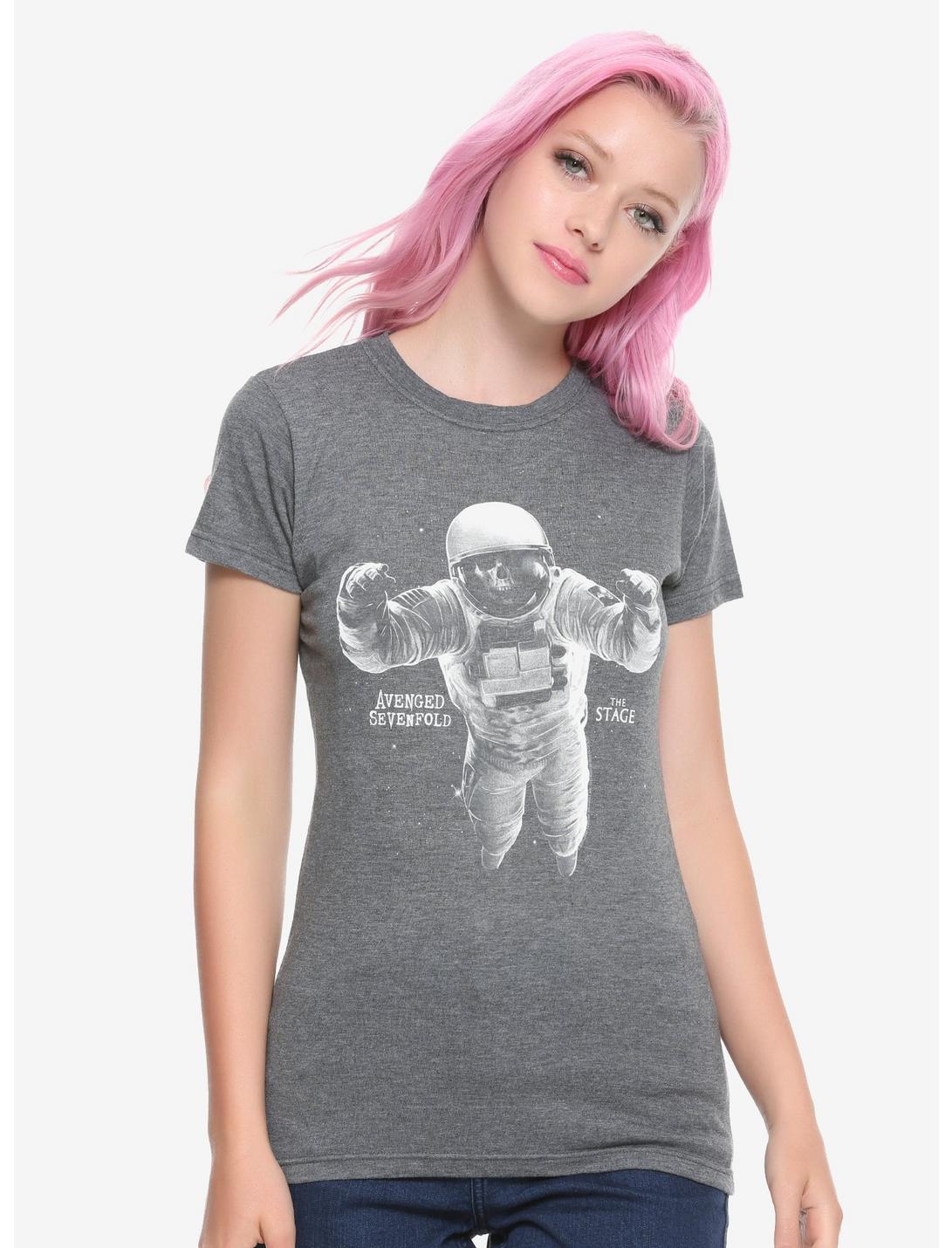 Avenged Sevenfold Skeleton Astronaut Girls T-Shirt, GREY, hi-res