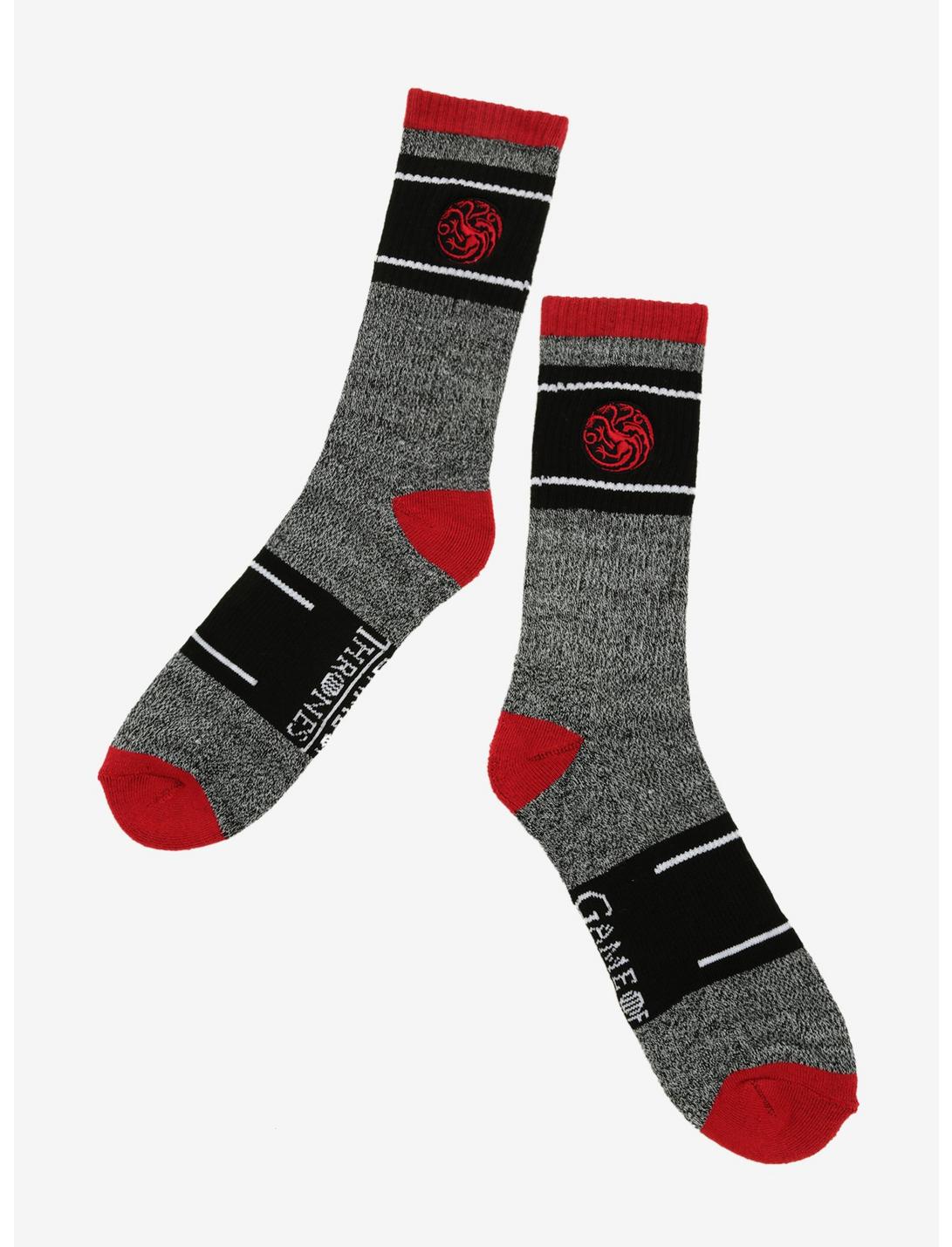 Game Of Thrones House Targaryen Embroidered Socks - BoxLunch Exclusive, , hi-res