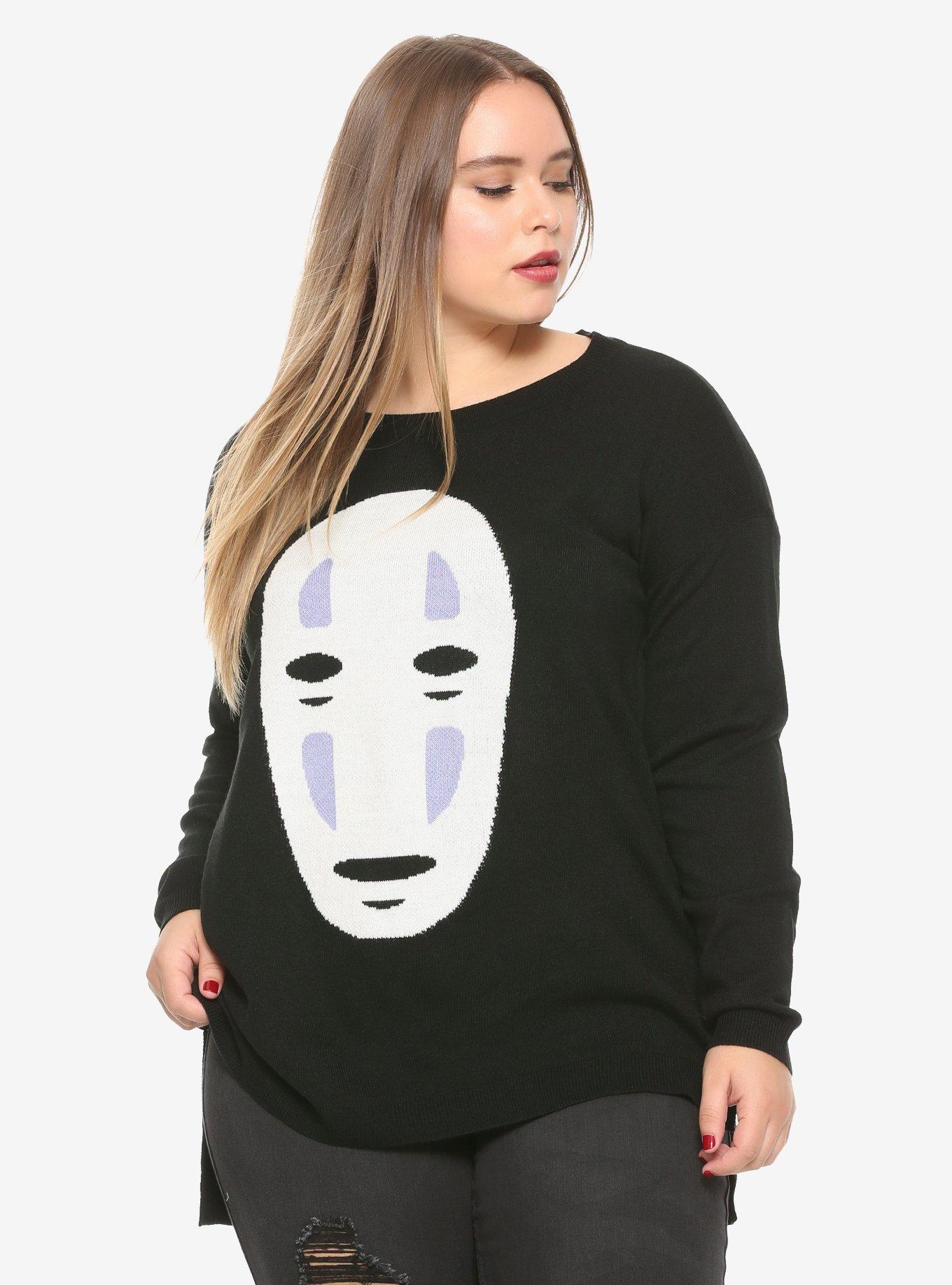Her Universe Studio Ghibli Spirited Away No-Face Girls Intarsia Sweater Plus Size, BLACK, hi-res