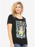 Disney Beauty And The Beast Nouveau Stain Glass Girls T-Shirt Plus Size, BLACK, hi-res