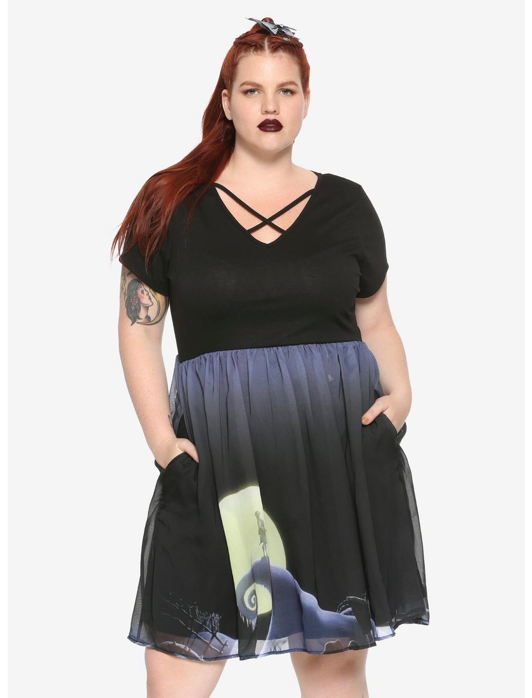 The Nightmare Before Christmas Moonlight Party Dress Plus Size, MULTI, hi-res