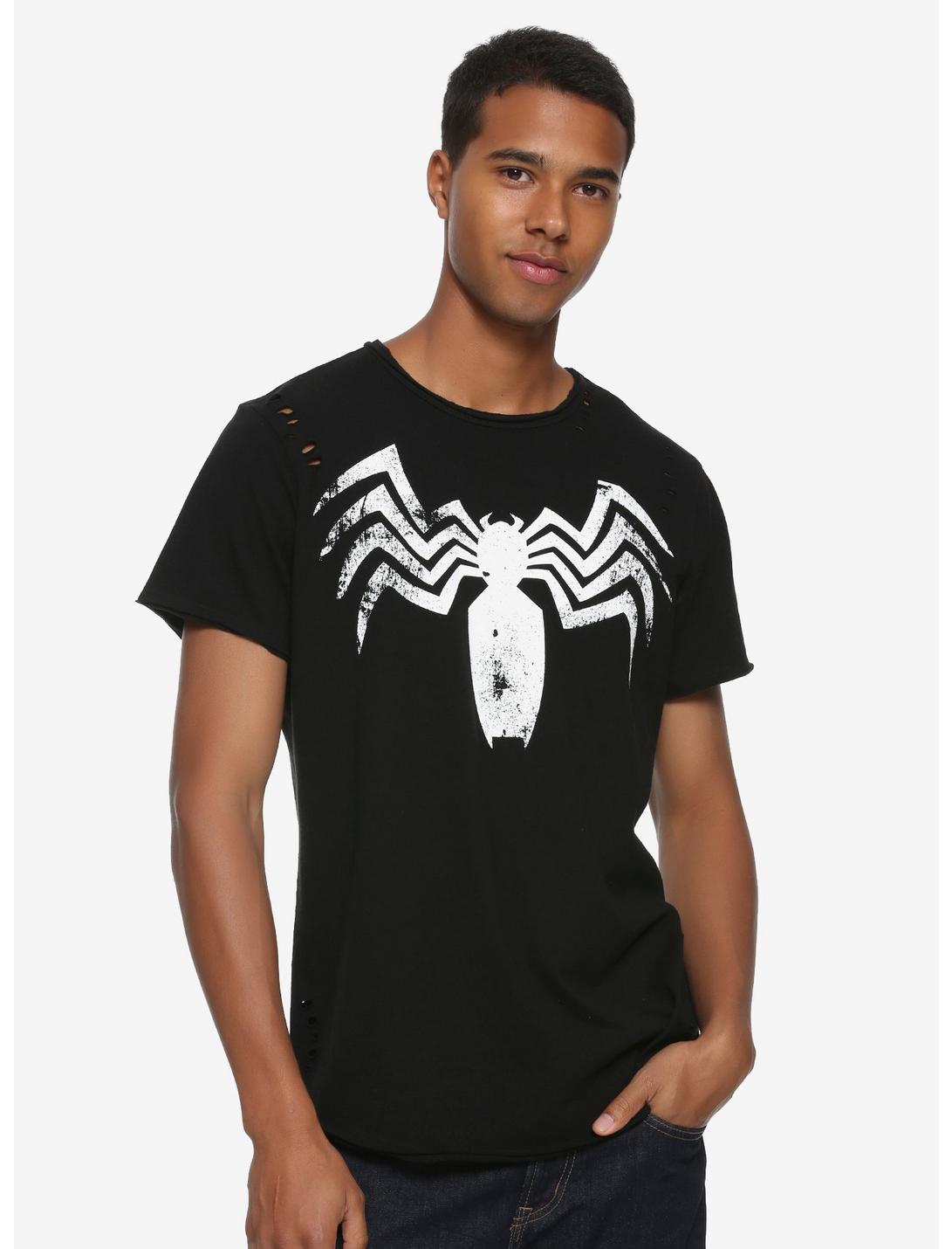 Our Universe Marvel Venom Distressed Logo T-Shirt, BLACK, hi-res