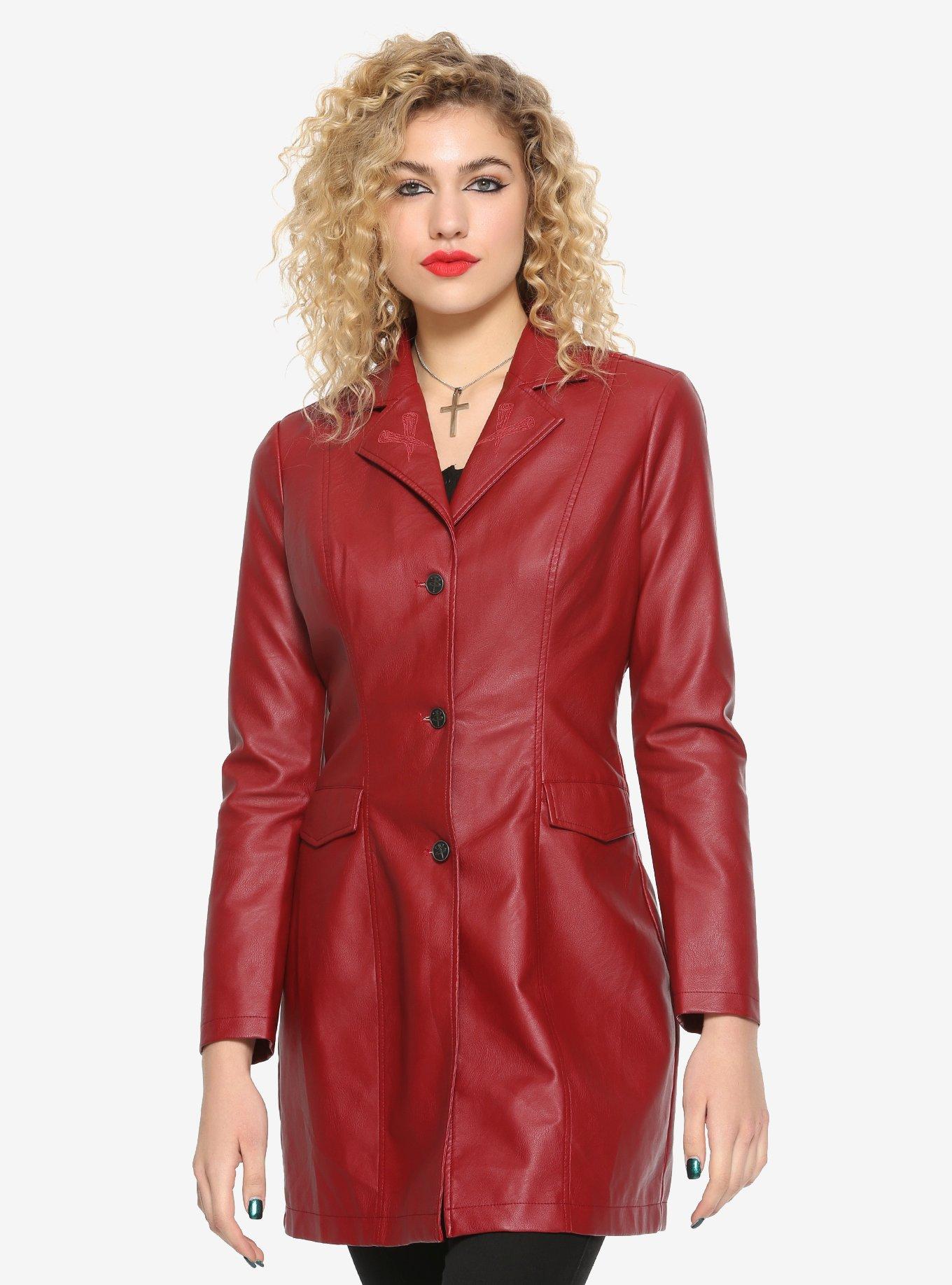 Buffy The Vampire Slayer Girls Trench Coat, RED, hi-res