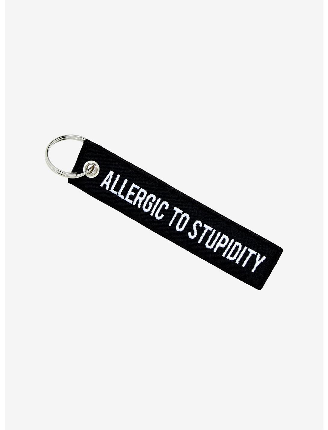 Allergic To Stupidity Fabric Key Chain, , hi-res