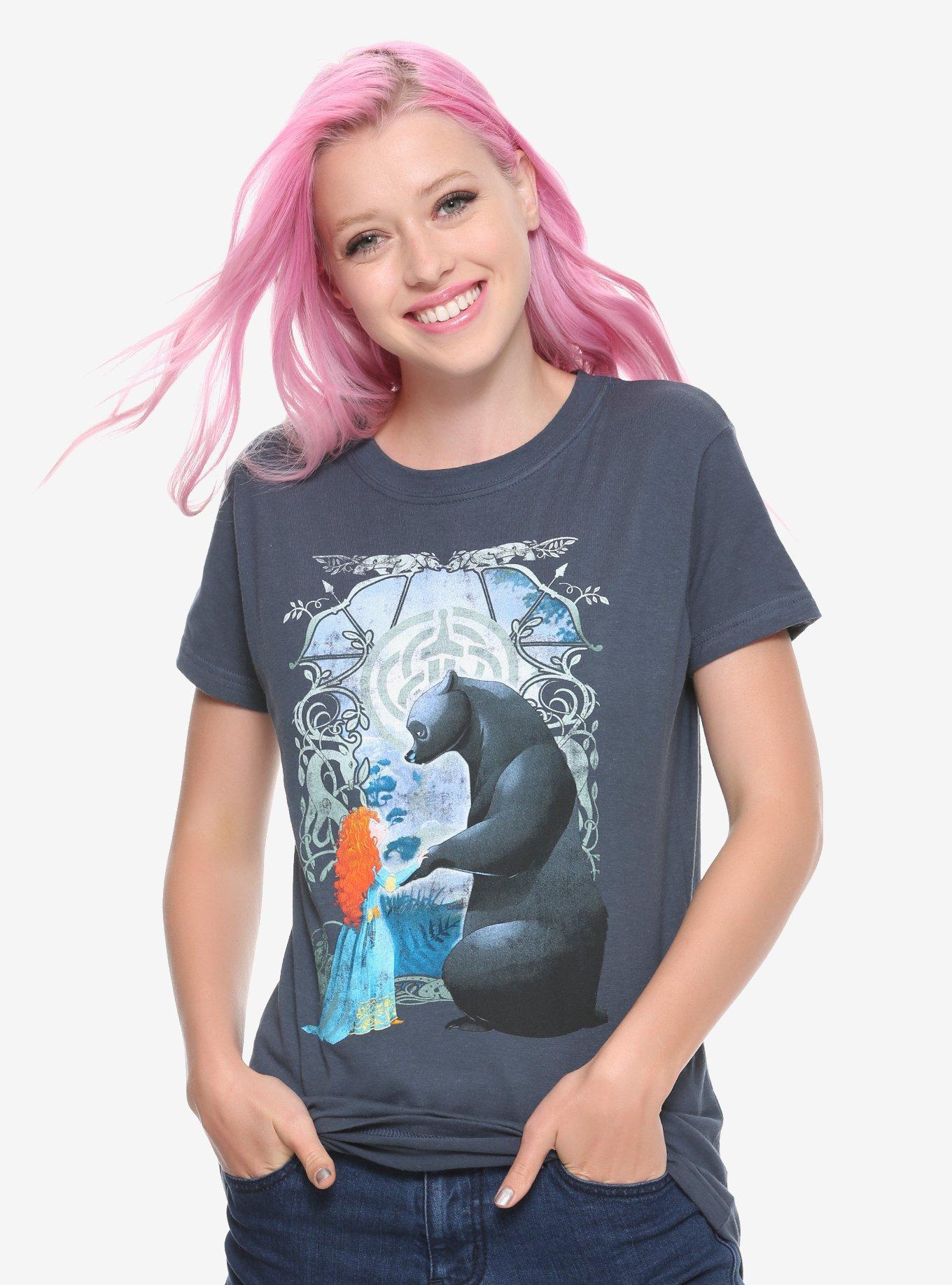 Disney Brave Merida Bear Art Nouveau Girls T-Shirt, TEAL, hi-res