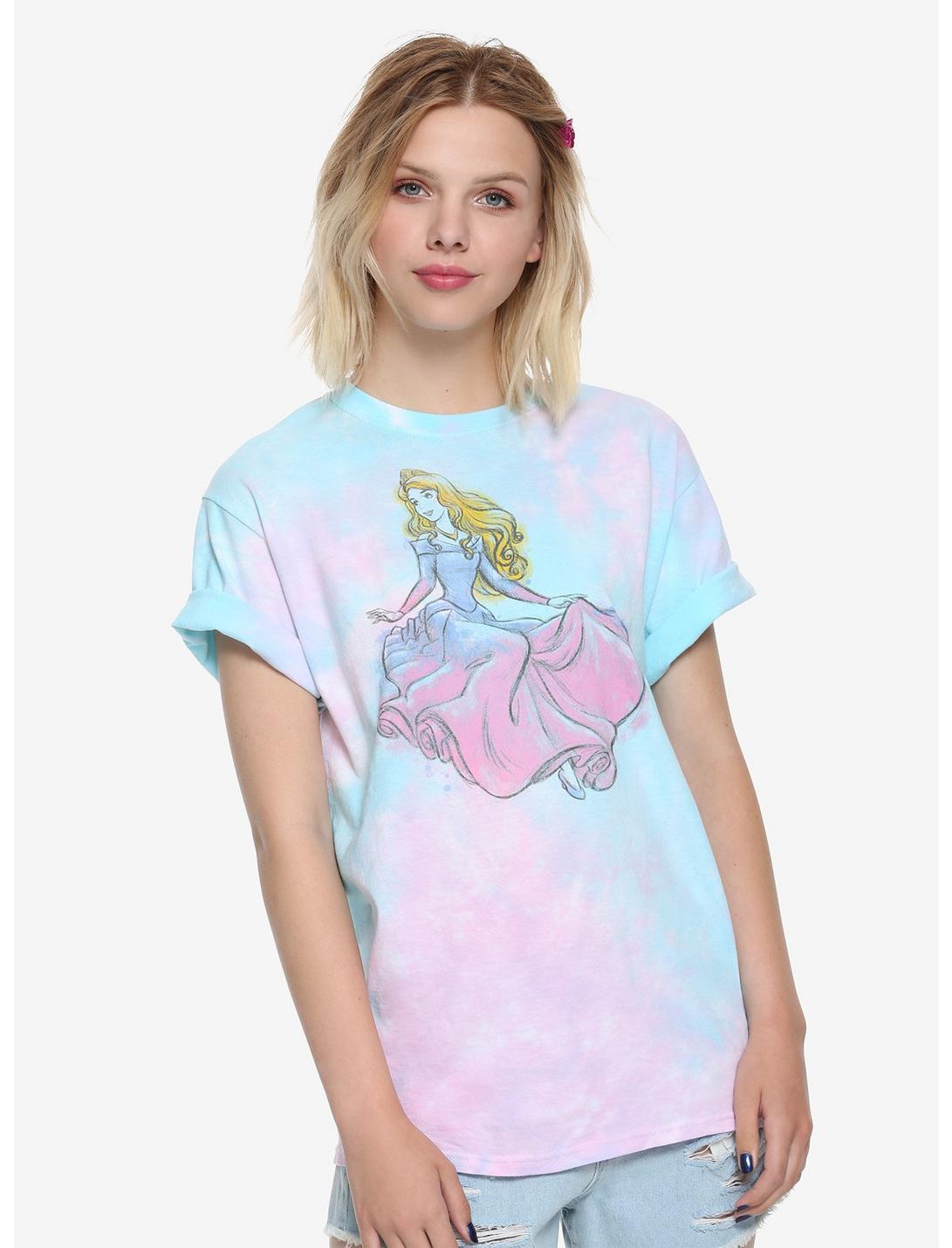 Disney Sleeping Beauty Pink & Blue Sketch Tie Dye Girls T-Shirt, TIE DYE, hi-res