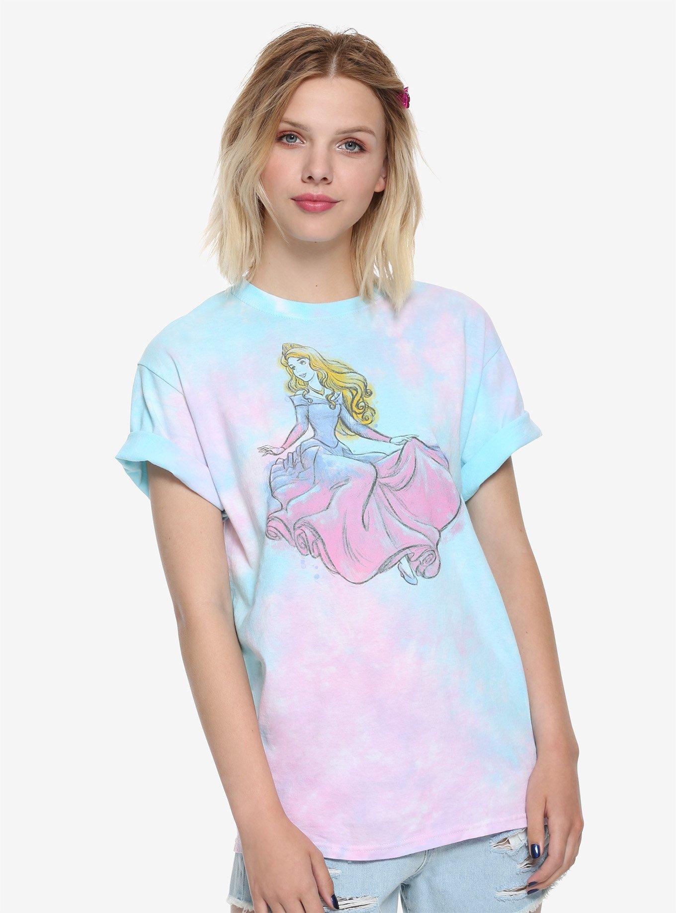 Disney Sleeping Beauty Pink & Blue Sketch Tie Dye Girls T-Shirt, TIE DYE, hi-res