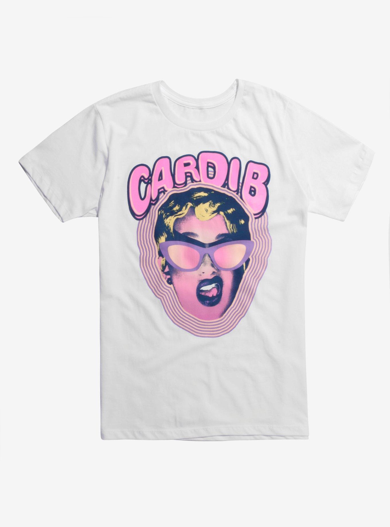 Cardi B Invasion Face T-Shirt, WHITE, hi-res