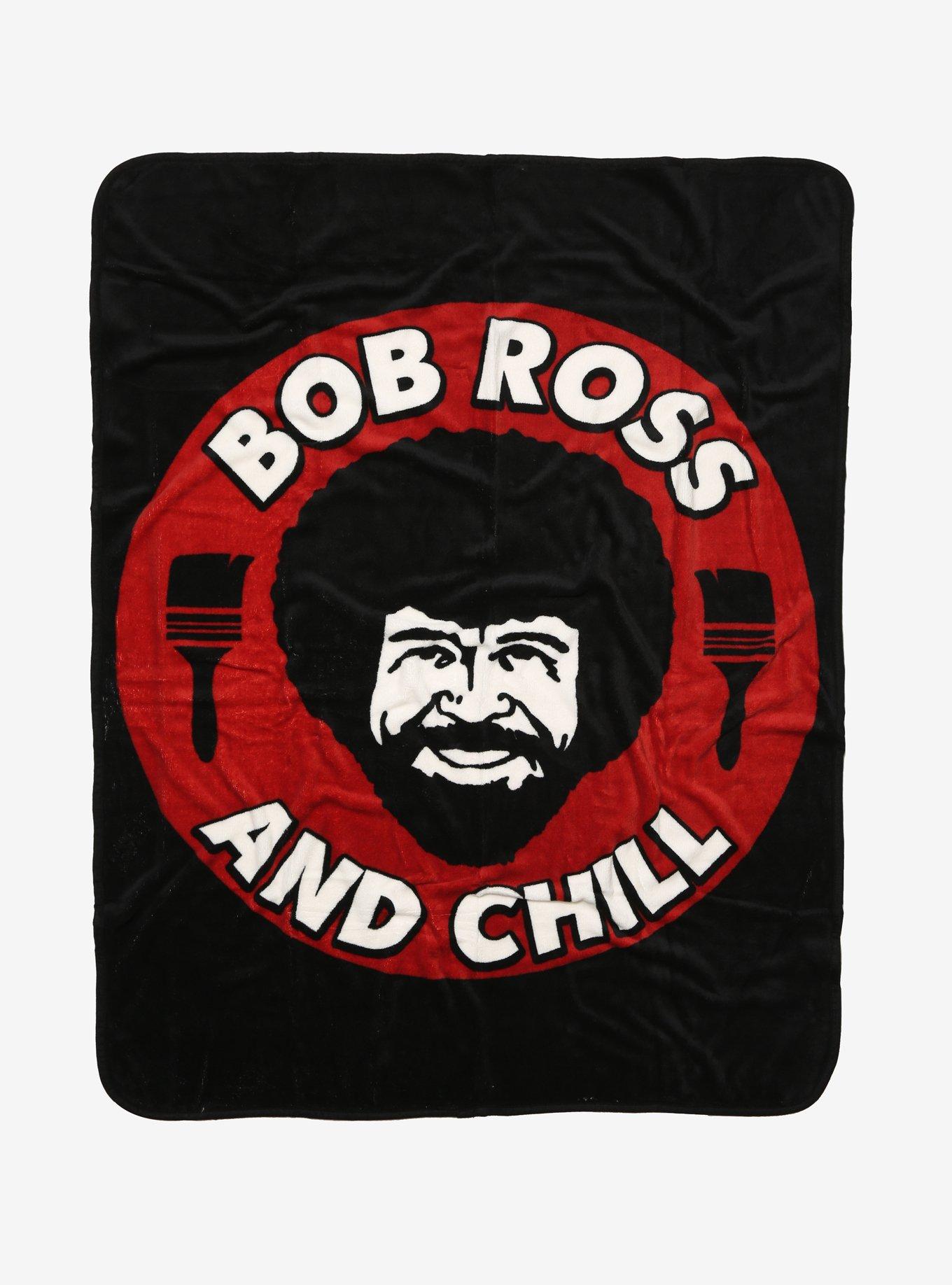 Bob Ross And Chill Red Throw Blanket, , hi-res