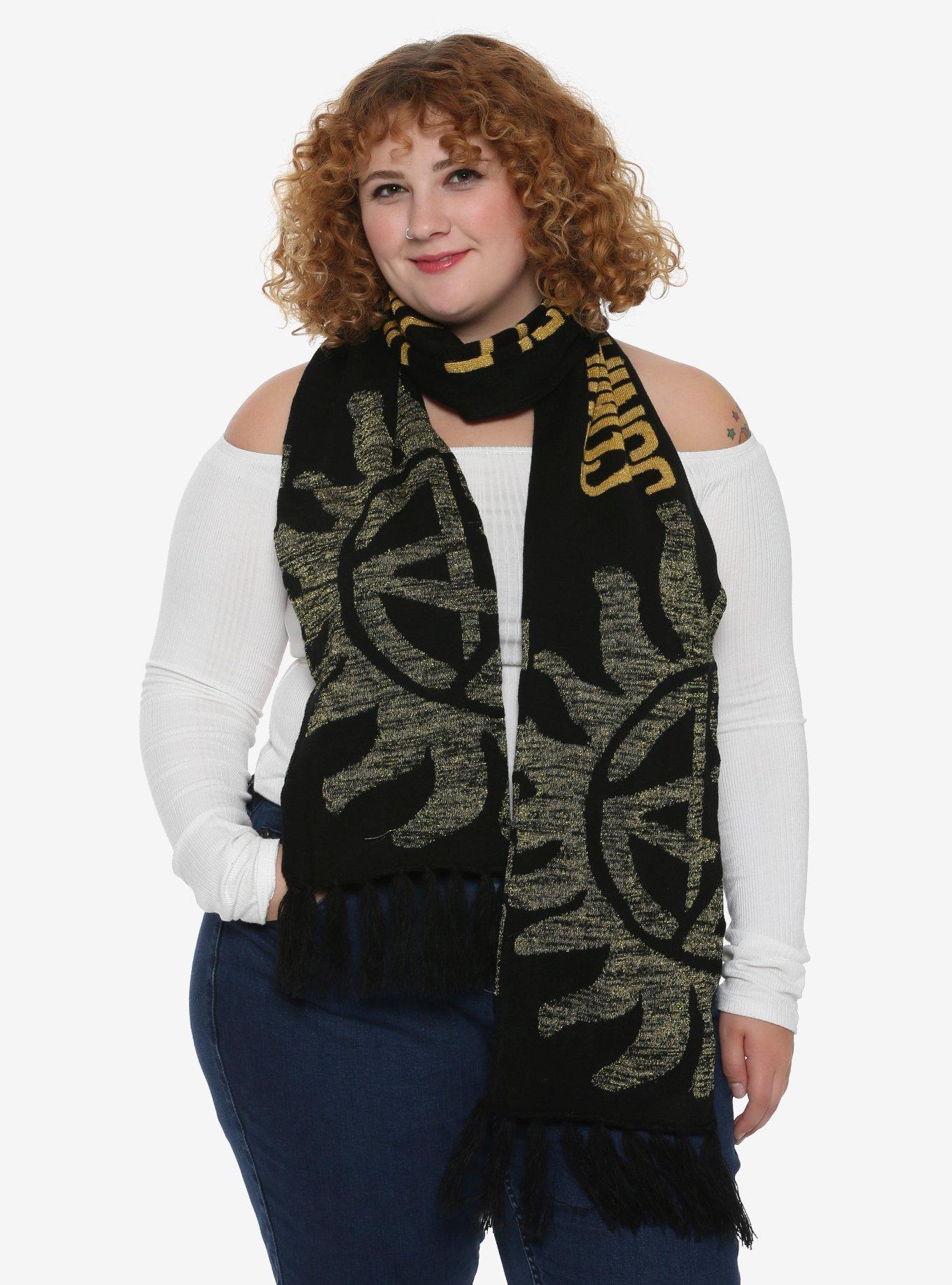 Supernatural Gold Marled Logo Pentagram Scarf, , hi-res