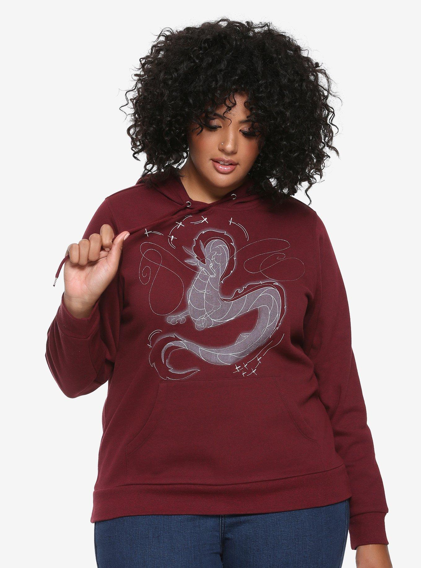 Her Universe Studio Ghibli Spirited Away Haku Girls Hoodie Plus Size, BURGUNDY, hi-res