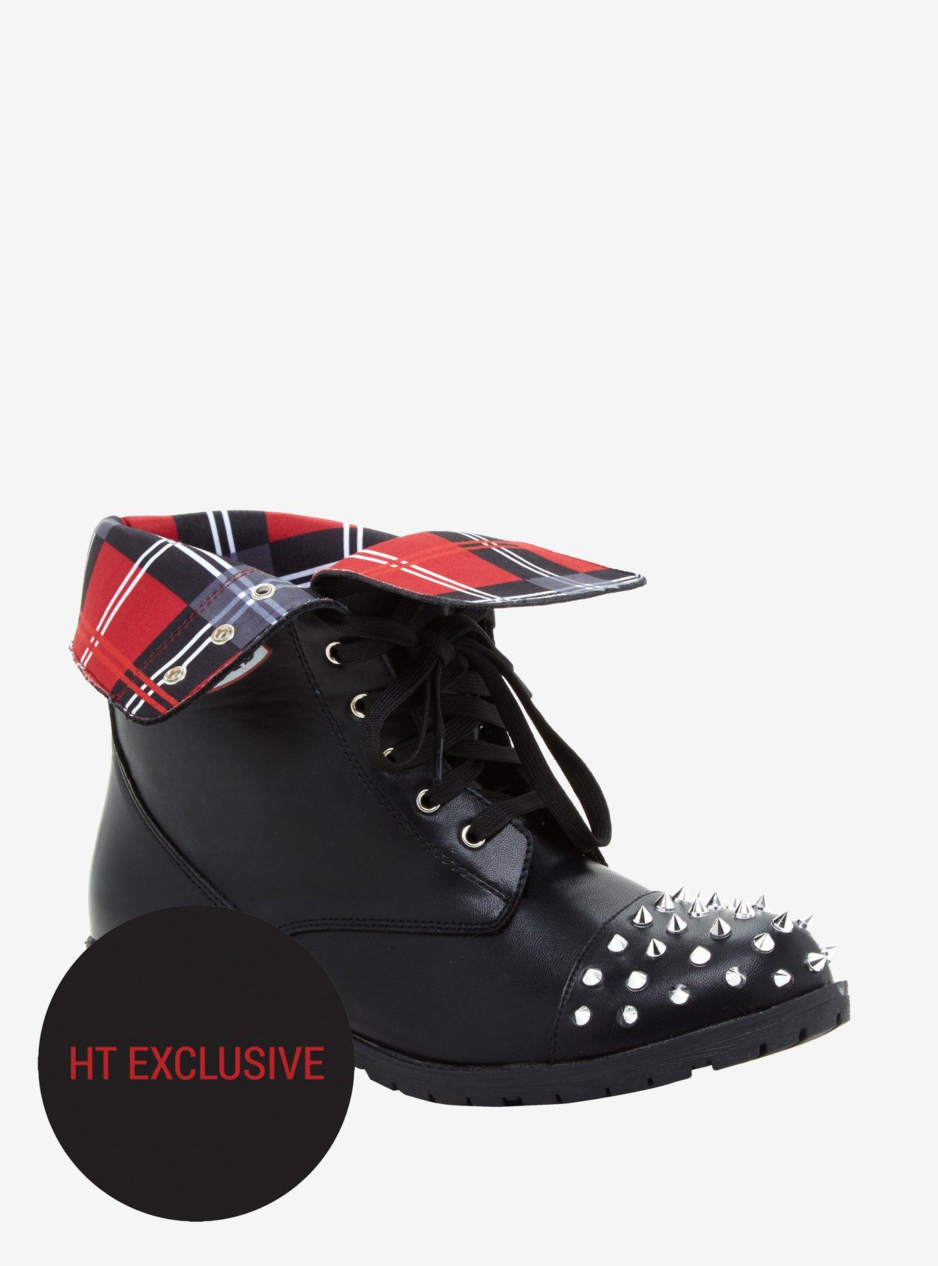 Riverdale Southside Serpents Studded Fold-Over Boots Hot Topic Exclusive, MULTI, hi-res