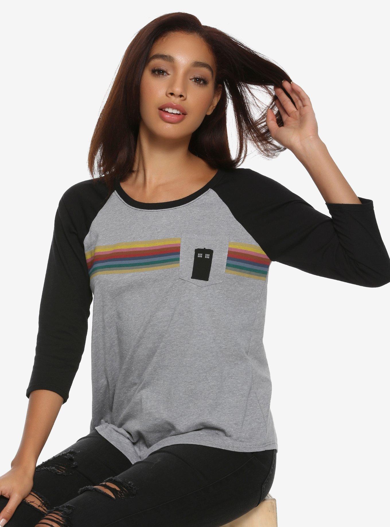 Doctor Who Thirteenth Doctor TARDIS Pocket Raglan T-Shirt, MULTI, hi-res