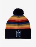 Doctor Who Rainbow Stripe TARDIS Watchman Pom Beanie, , hi-res