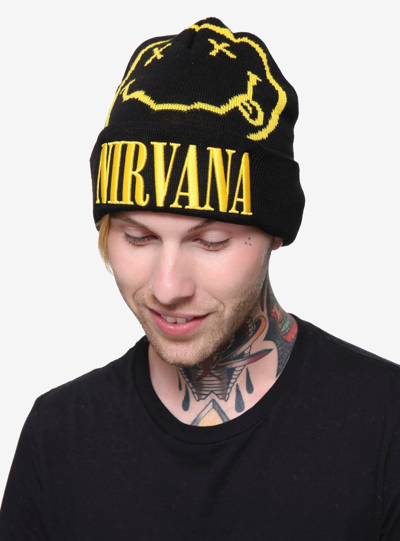 Nirvana Smiley Watchman Beanie, , hi-res