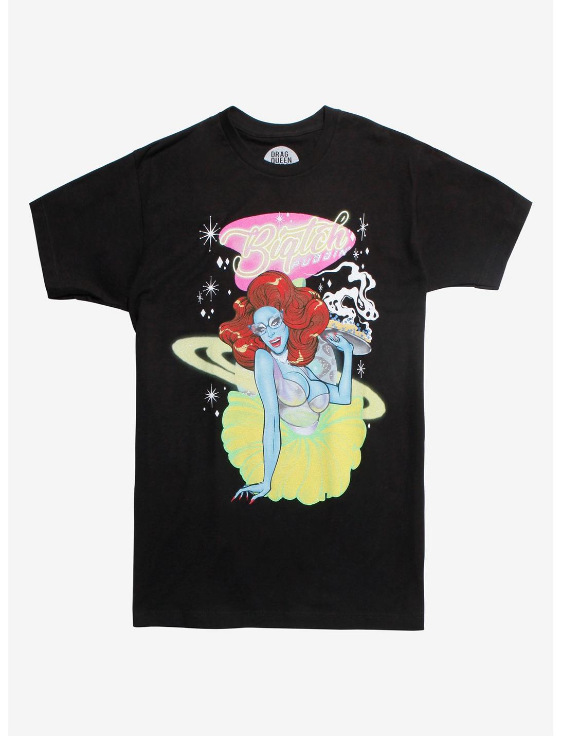Drag Queen Merch Biqtch Puddin' Alien Waitress T-Shirt Hot Topic Exclusive, BLACK, hi-res