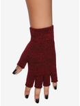 Red Marled Fingerless Gloves, , hi-res