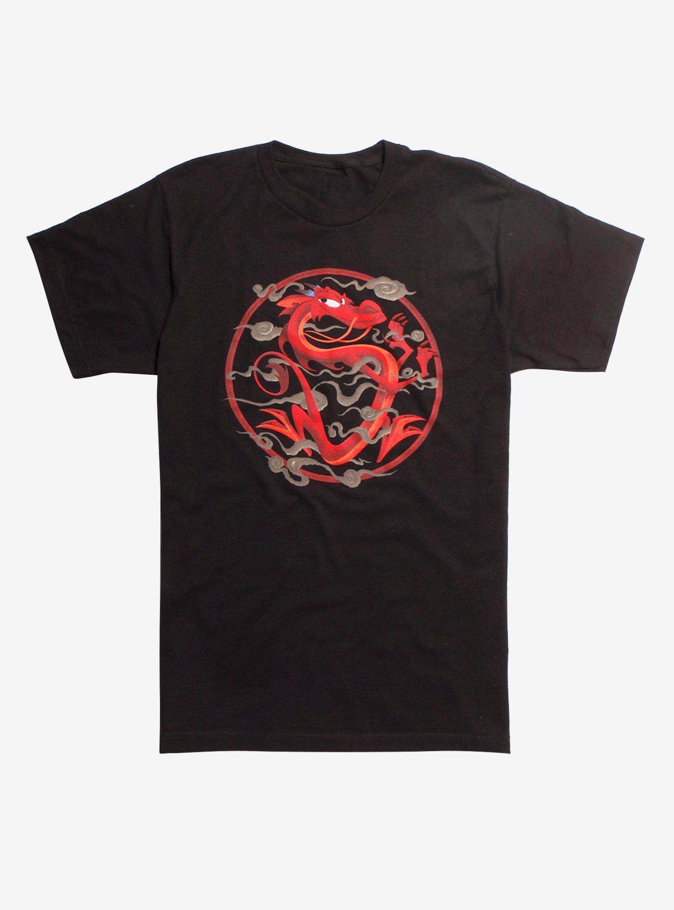 Disney Mulan Mushu Circle T-Shirt Hot Topic Exclusive, BLACK, hi-res