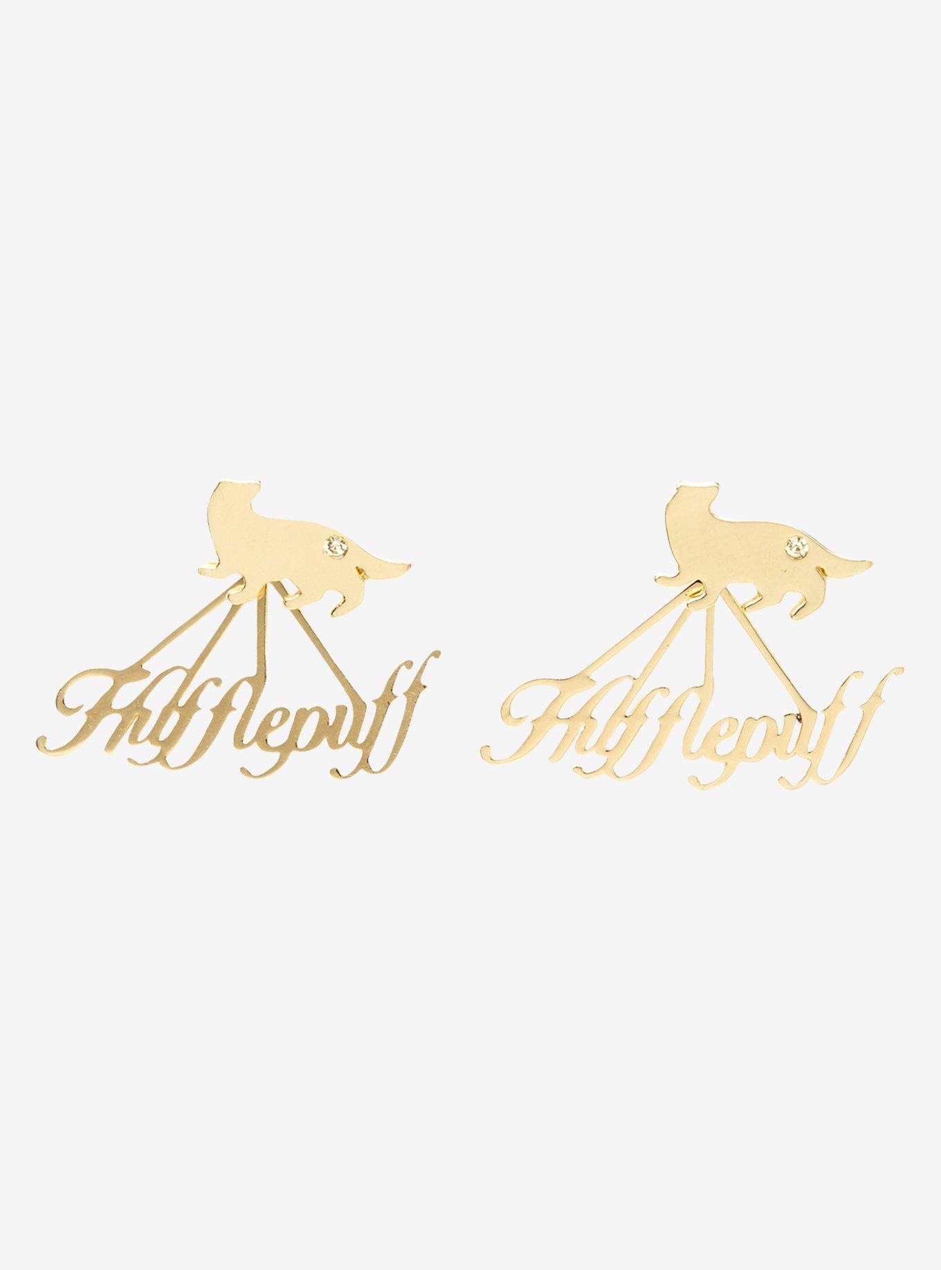 Harry Potter Hufflepuff Front/Back Stud Earrings, , hi-res