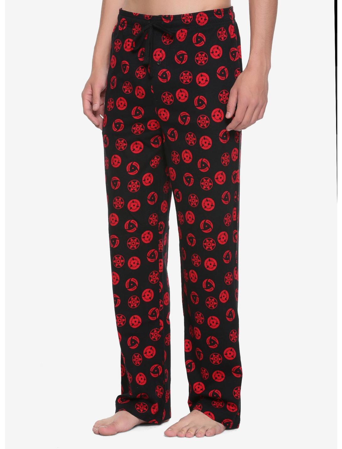 Naruto Shippuden Symbols Pajama Pants, RED, hi-res
