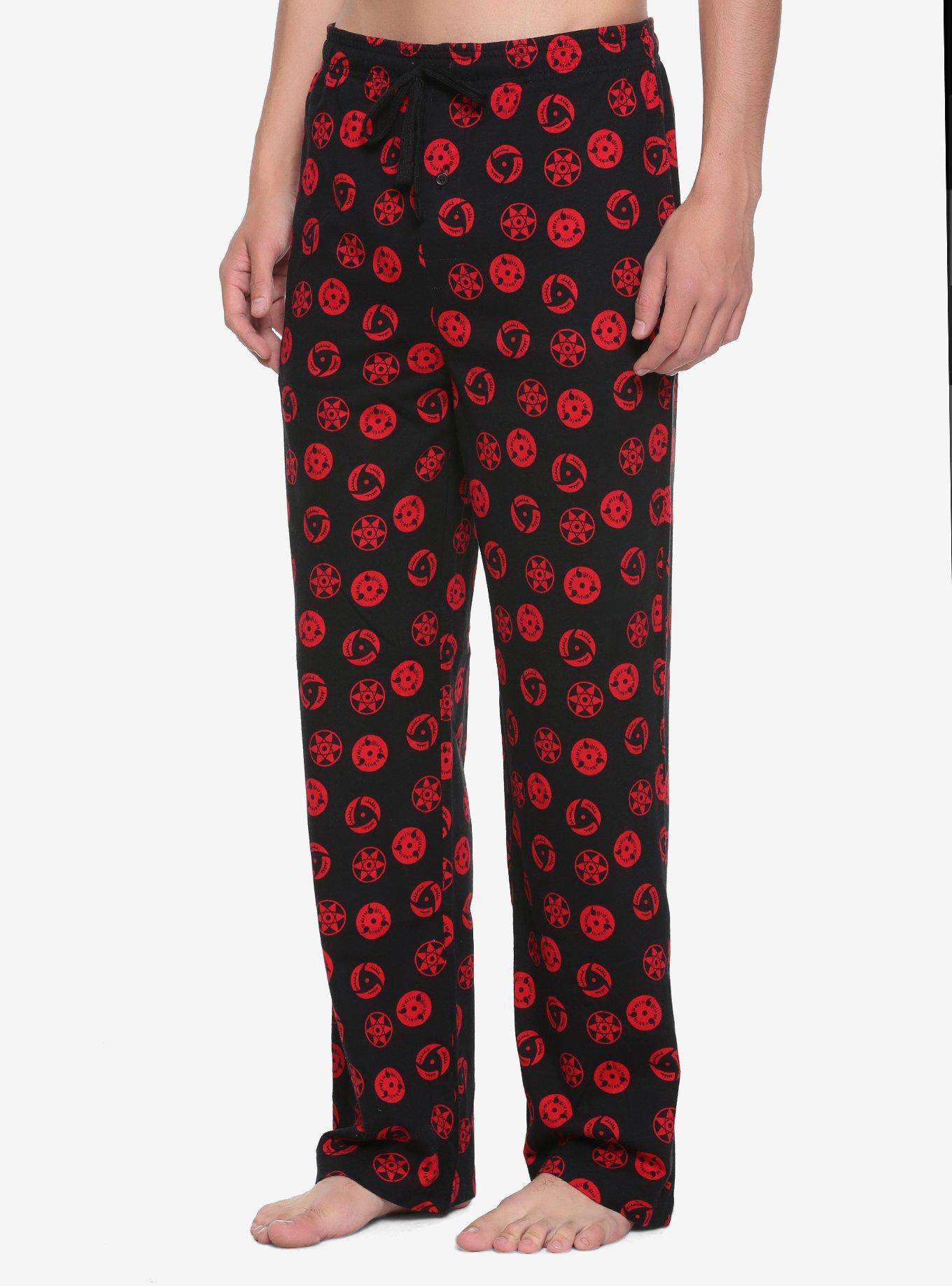 Naruto Shippuden Symbols Pajama Pants, RED, hi-res