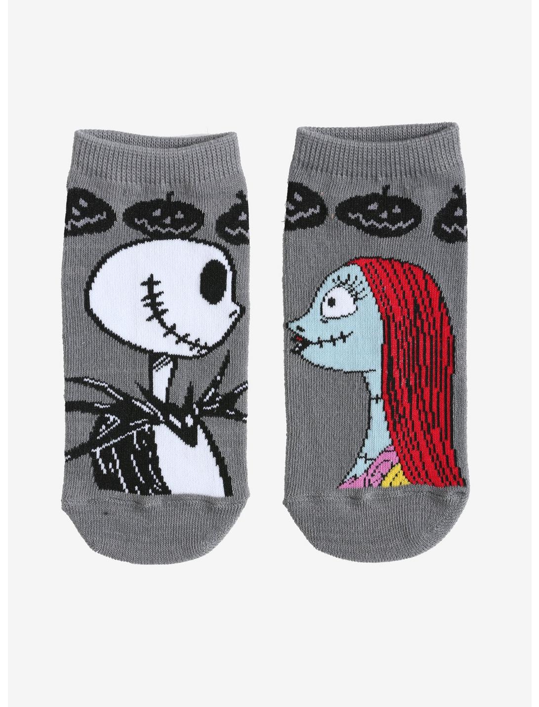 The Nightmare Before Christmas Jack & Sally No-Show Socks, , hi-res