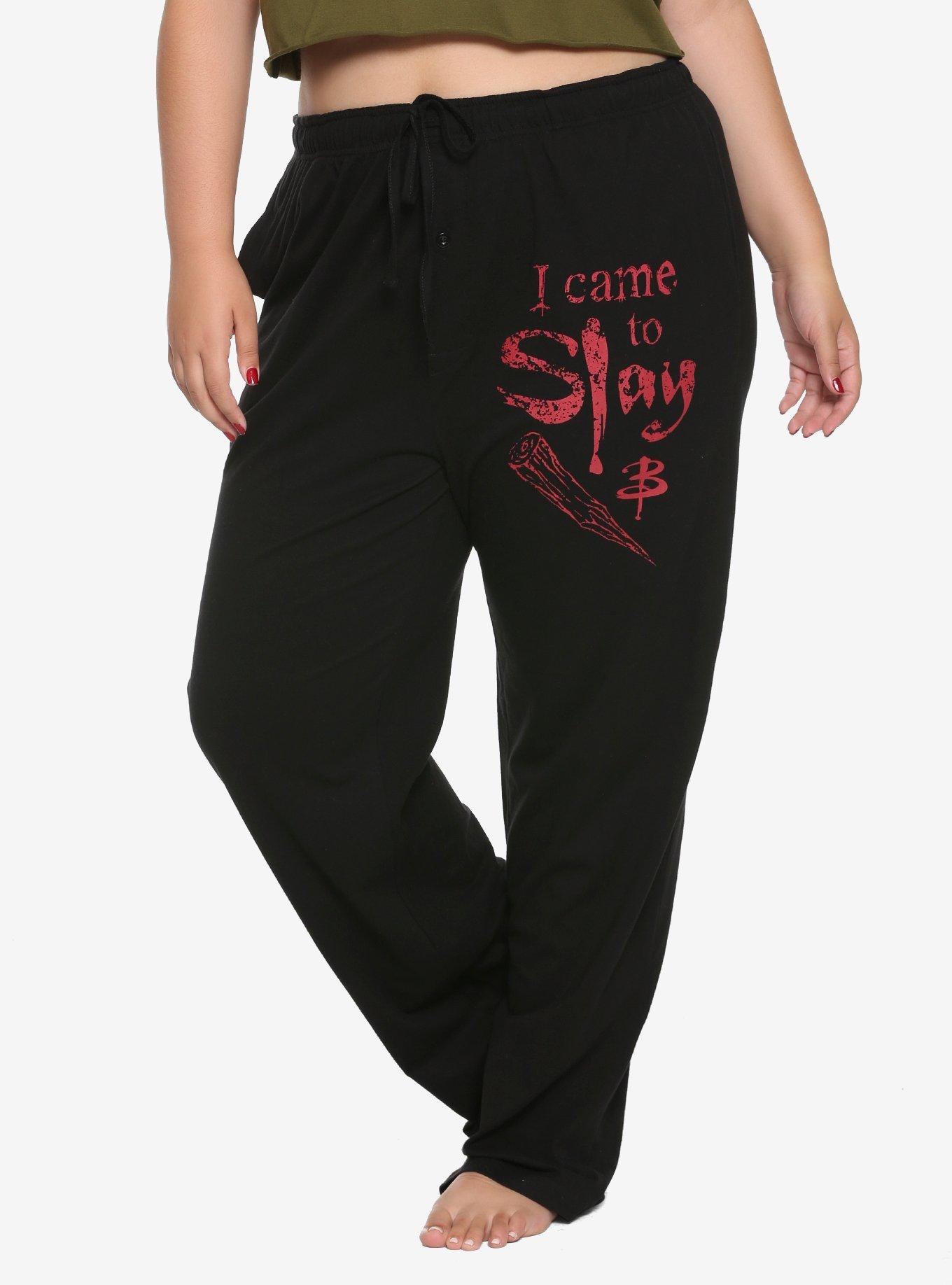 Buffy The Vampire Slayer I Came To Slay Pajama Pants Plus Size, BLACK, hi-res