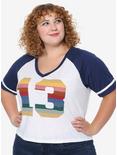 Her Universe Doctor Who Thirteen Girls Athletic Crop T-Shirt Plus Size, BLUE, hi-res