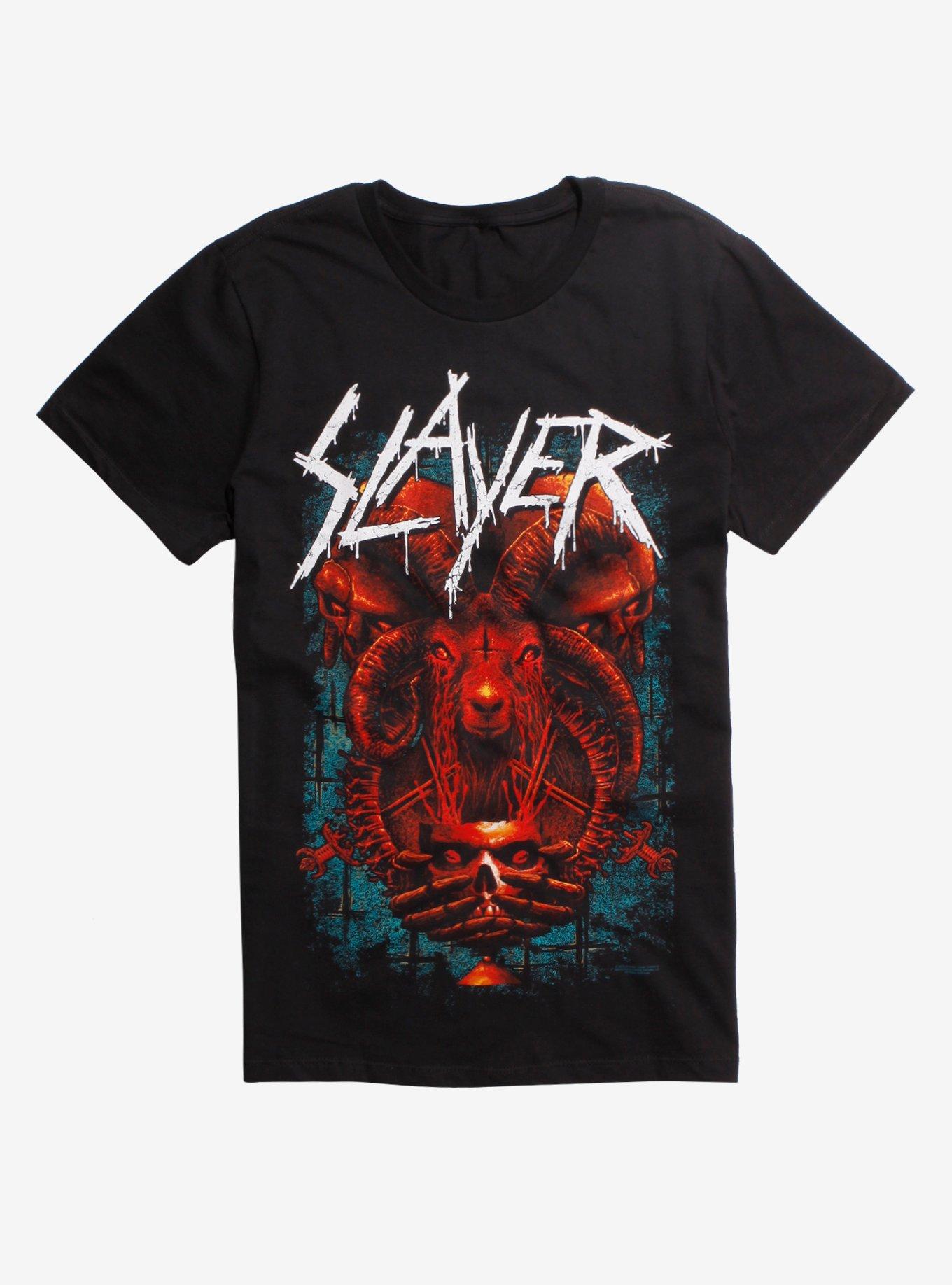 Slayer Goat Skull T-Shirt, BLACK, hi-res