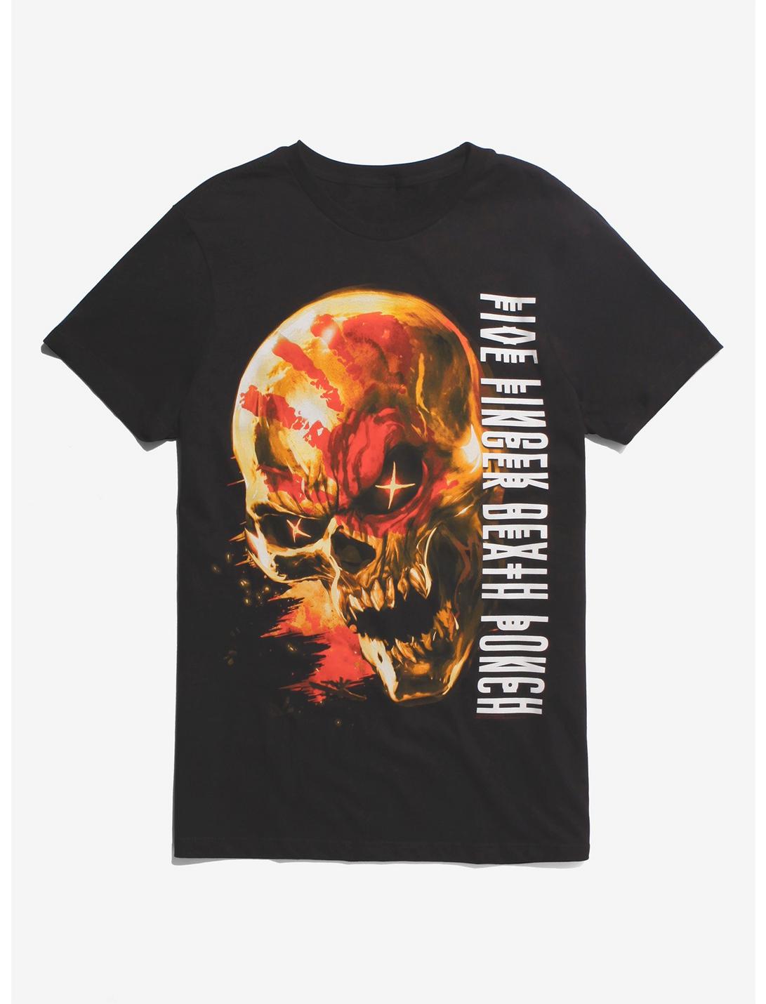Five Finger Death Punch Cryptic Skull T-Shirt, BLACK, hi-res