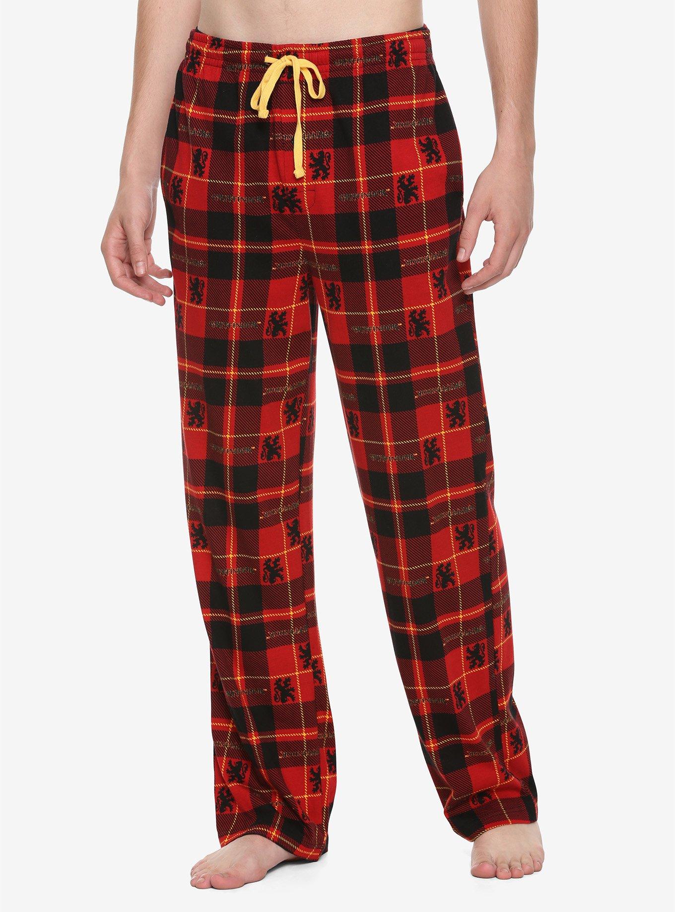 Plaid Decor Mens Pajama Pants Hot Pink Plaid Tartan Funny Pajama