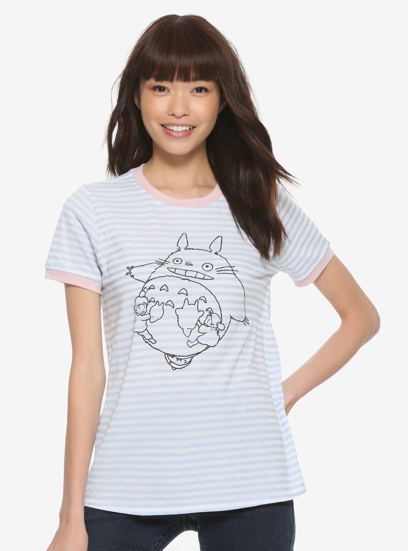 Her Universe Studio Ghibli My Neighbor Totoro 30th Anniversary Striped Girls Ringer T-Shirt, PINK, hi-res