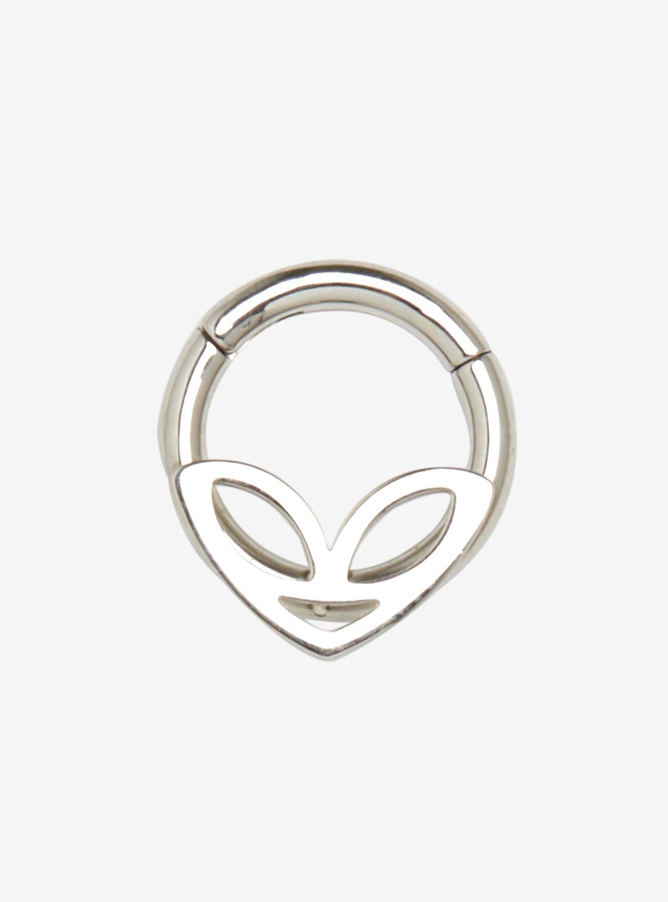 Steel Alien Septum Clicker, SILVER, hi-res