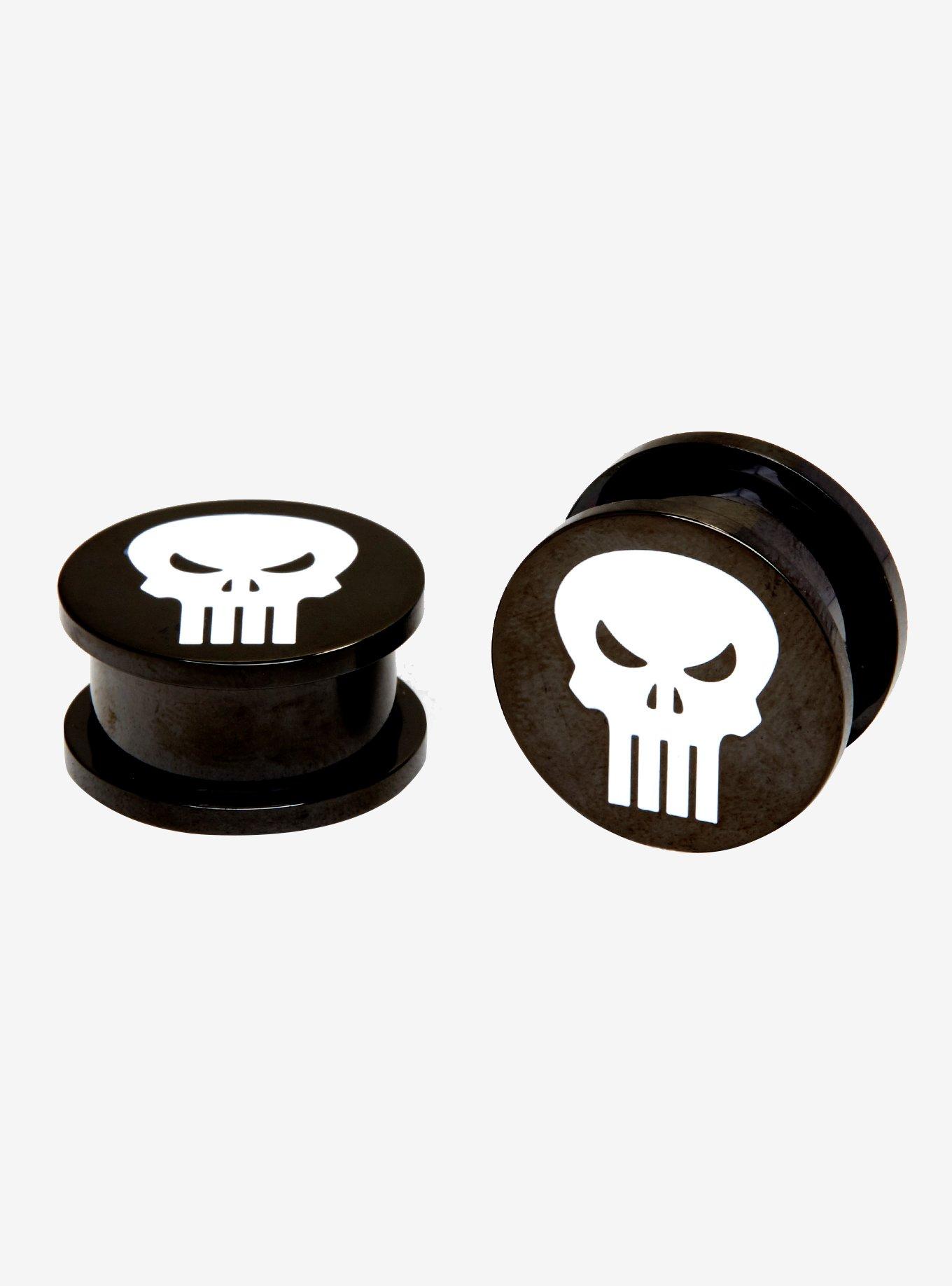 Marvel Punisher Steel Spool Plugs 2 Pack, MULTI, hi-res
