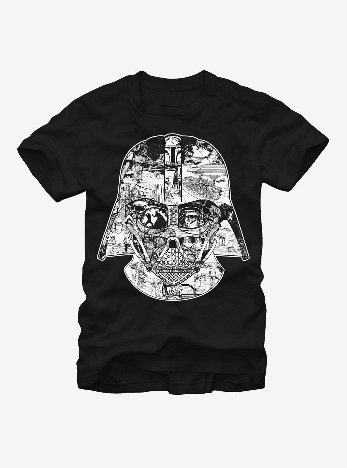 Star Wars Darth Vader Original Trilogy Scenes T-Shirt, BLACK, hi-res