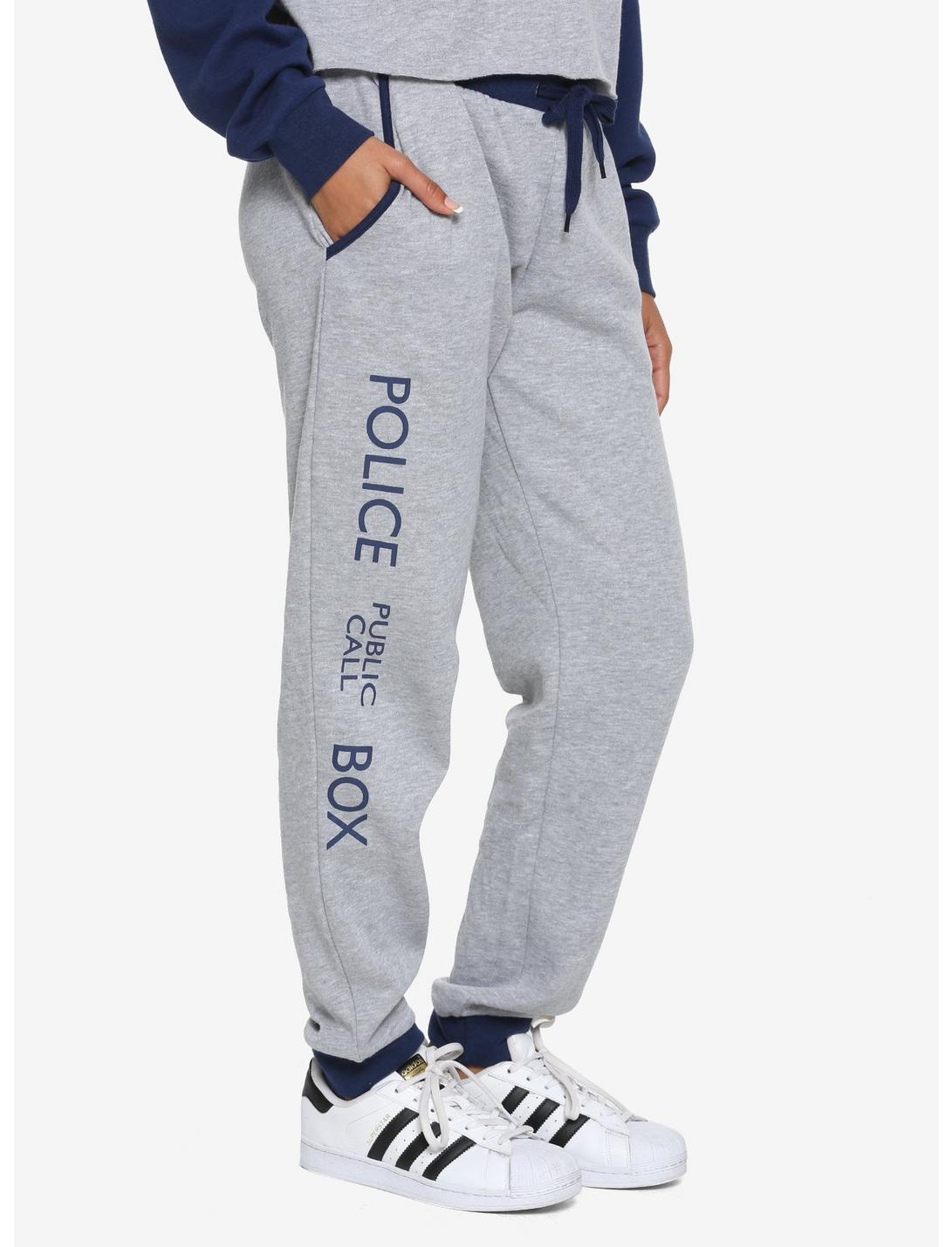 Her Universe Doctor Who Police Call Box Girls Jogger Pants, GREY, hi-res
