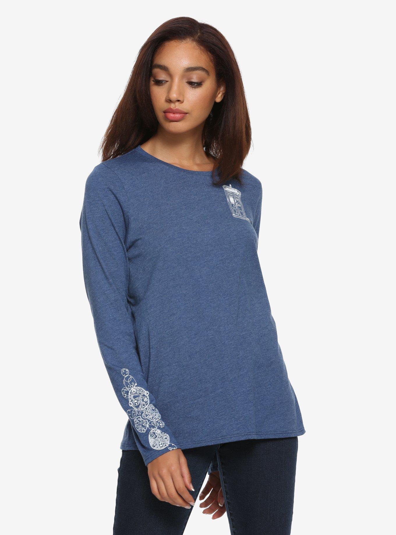 Her Universe Doctor Who TARDIS Speckle Girls Long-Sleeve T-Shirt, BLUE, hi-res
