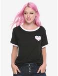 Transgender Flag Heart Girls Ringer T-Shirt, MULTICOLOR, hi-res