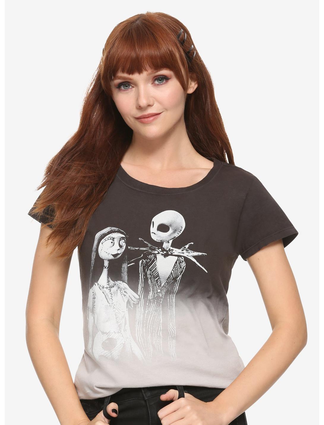 The Nightmare Before Christmas Jack & Sally Dip-Dye Girls T-Shirt | Hot ...