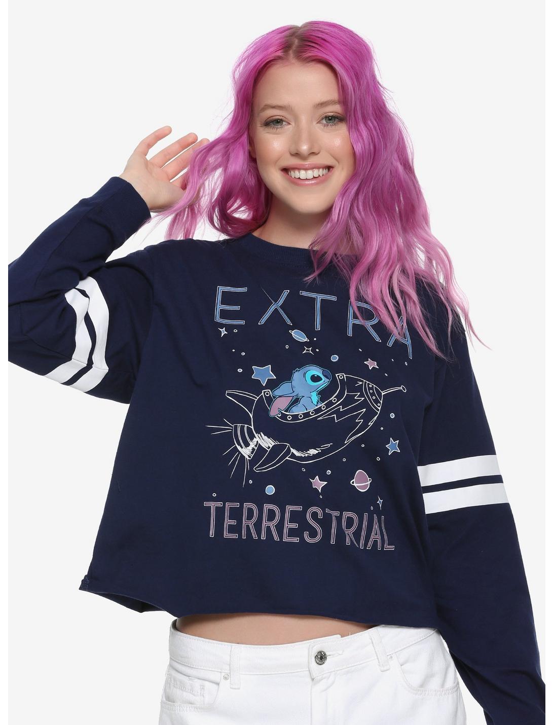 Disney Lilo & Stitch Extra Terrestrial Girls Athletic Sweatshirt, BLUE, hi-res