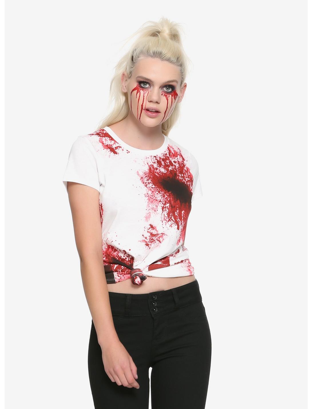 Zombie Proof Blood Splatter Girls T-Shirt, RED, hi-res