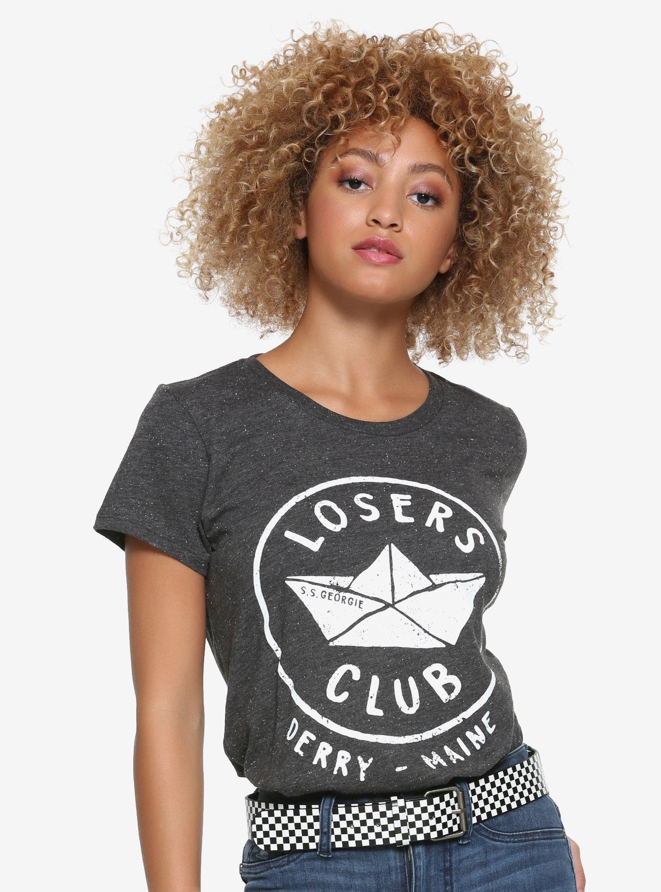 IT Pennywise Losers Club Grey Speckled Girls T-Shirt, BLACK, hi-res