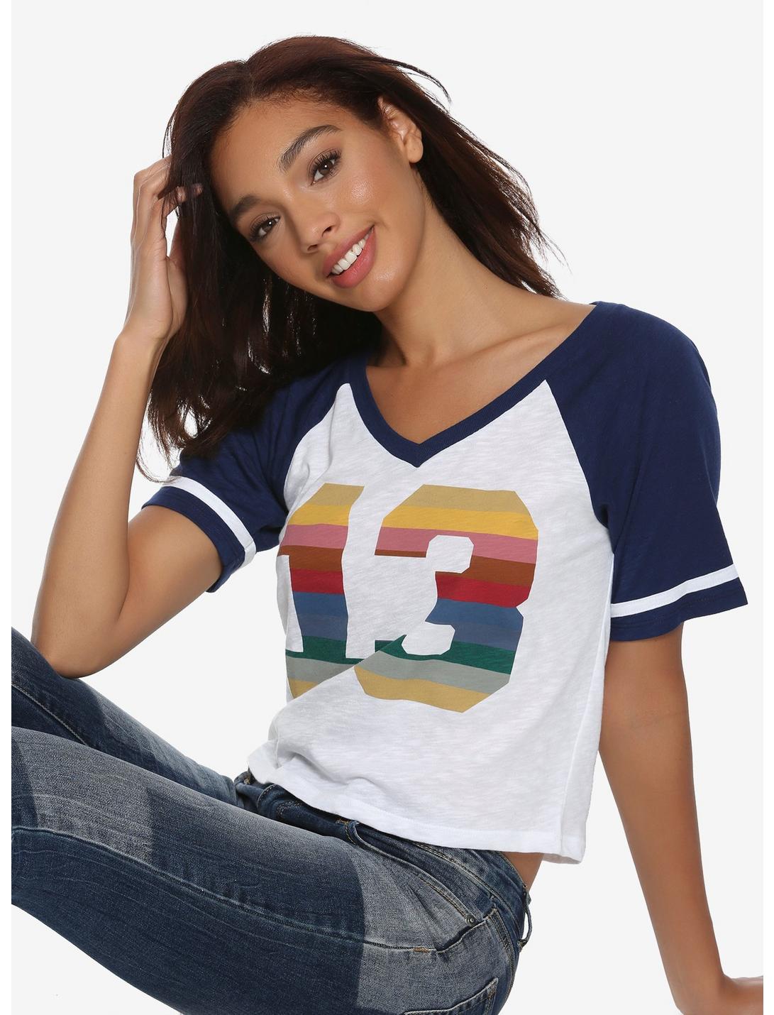Doctor Who Thirteen Cropped Athletic T-Shirt, MULTI, hi-res