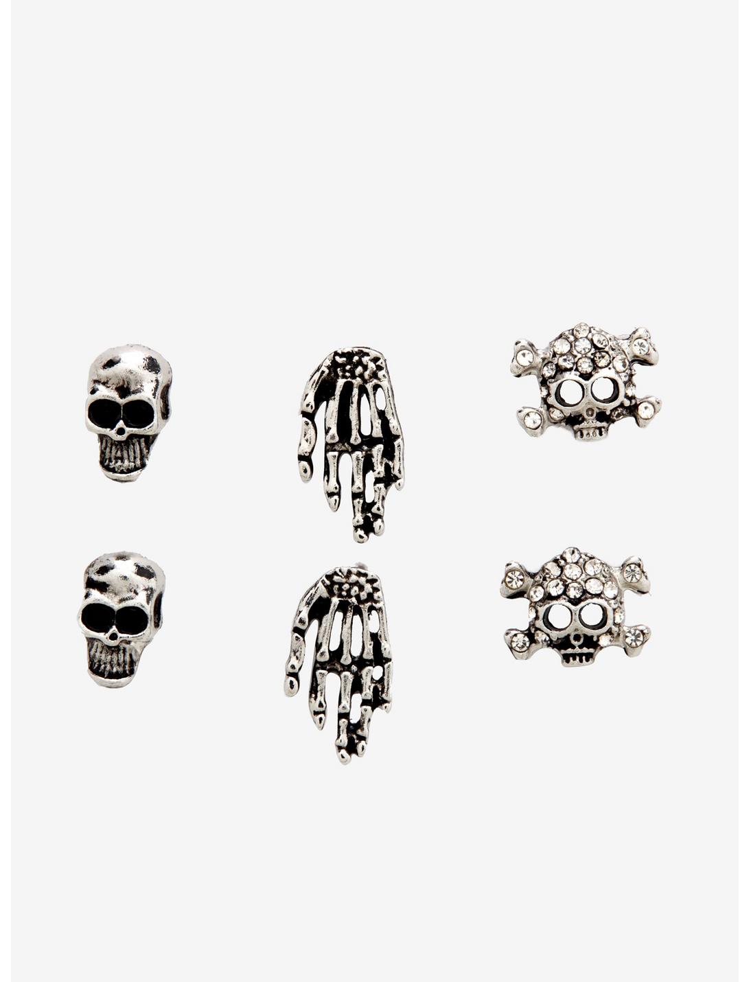 Gem Skull Bones Earring Set, , hi-res