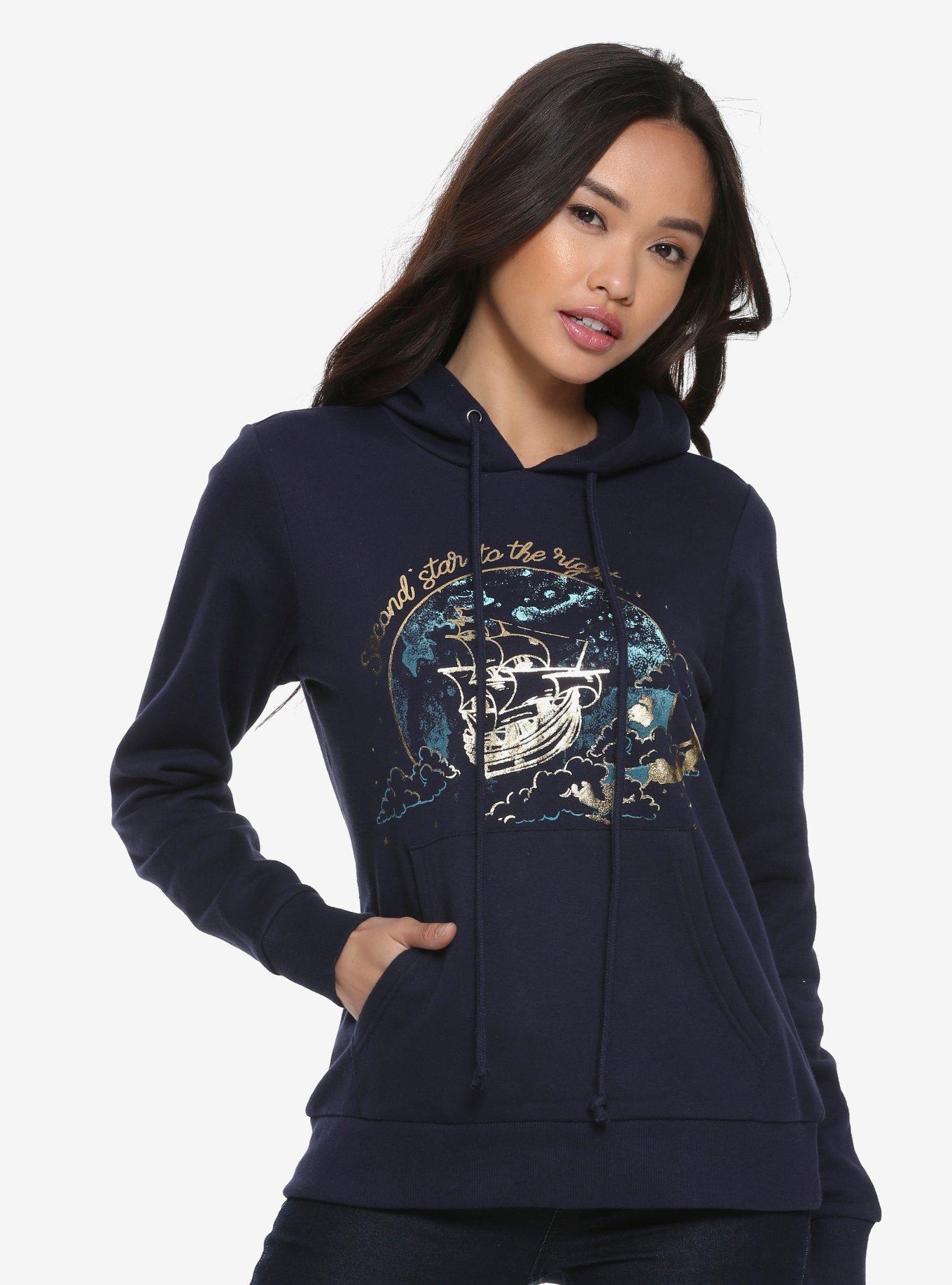 Disney Peter Pan Gold Flying Jolly Roger Girls Hoodie, BLUE, hi-res