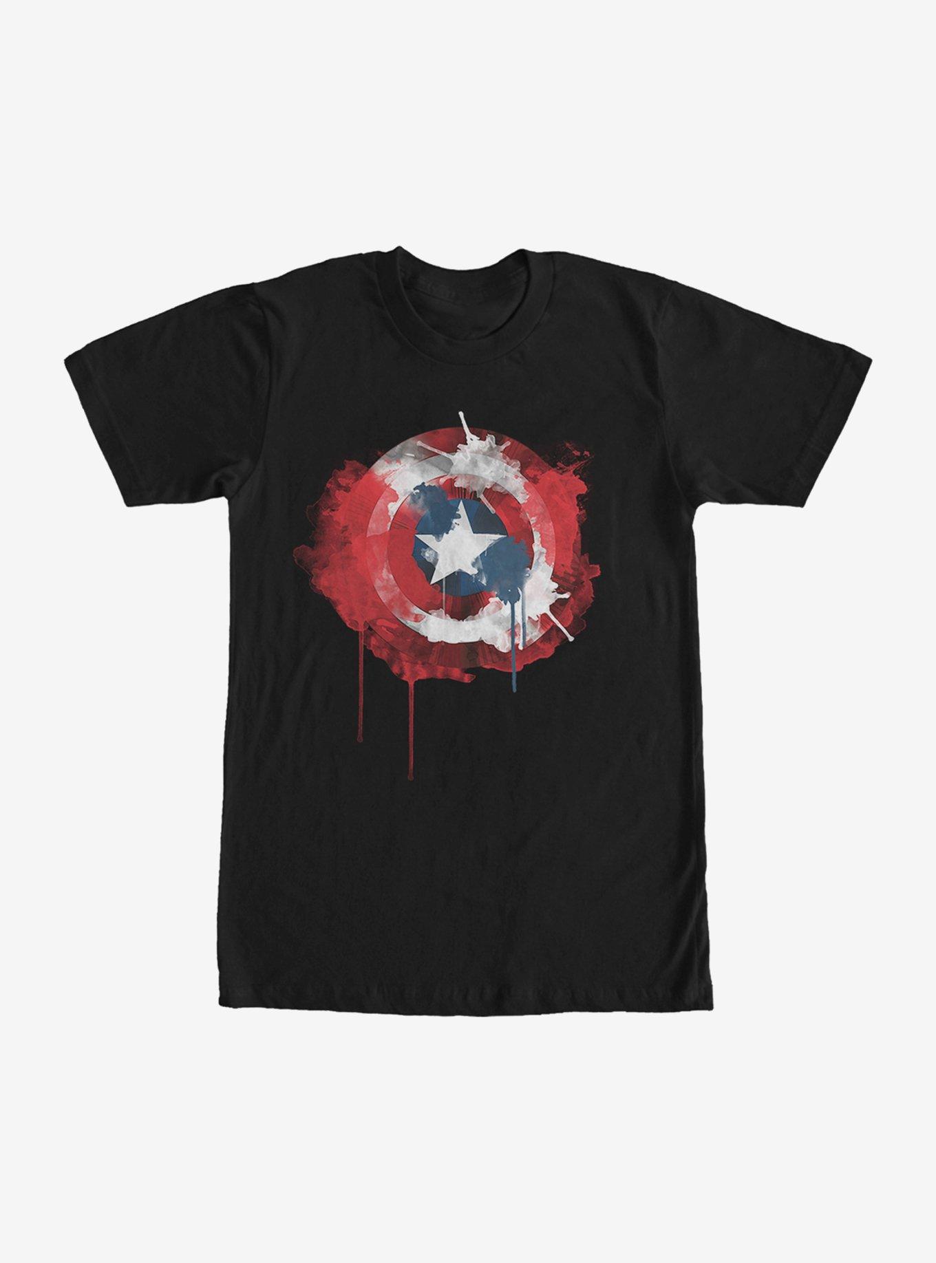 Marvel Captain America Shield Watercolor Print T-Shirt, , hi-res